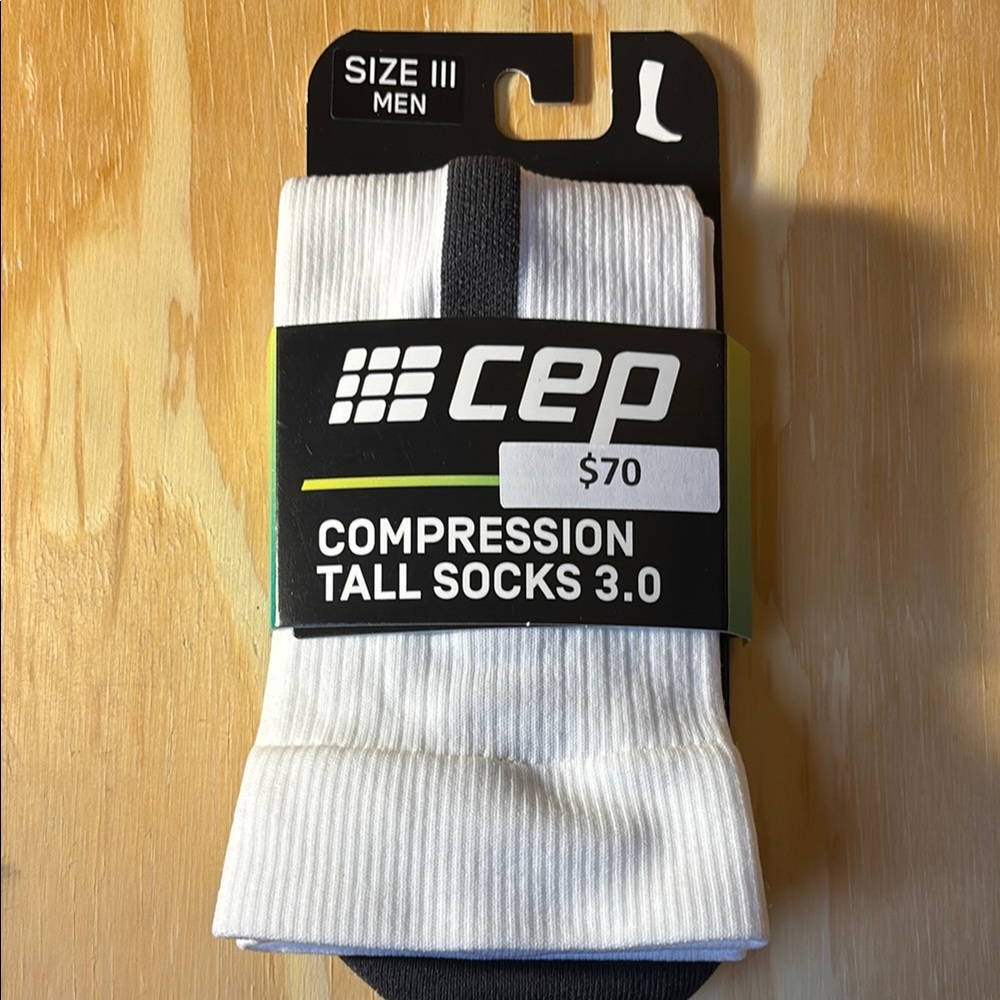 CEP White Compression Tall Socks 3.0 for Men Size III